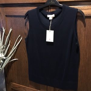 Navy Sweater - Red Fleece - Extra Fine Merino Wool